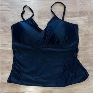 Women’s Black Coastal Rose Tankini Top Size 16
